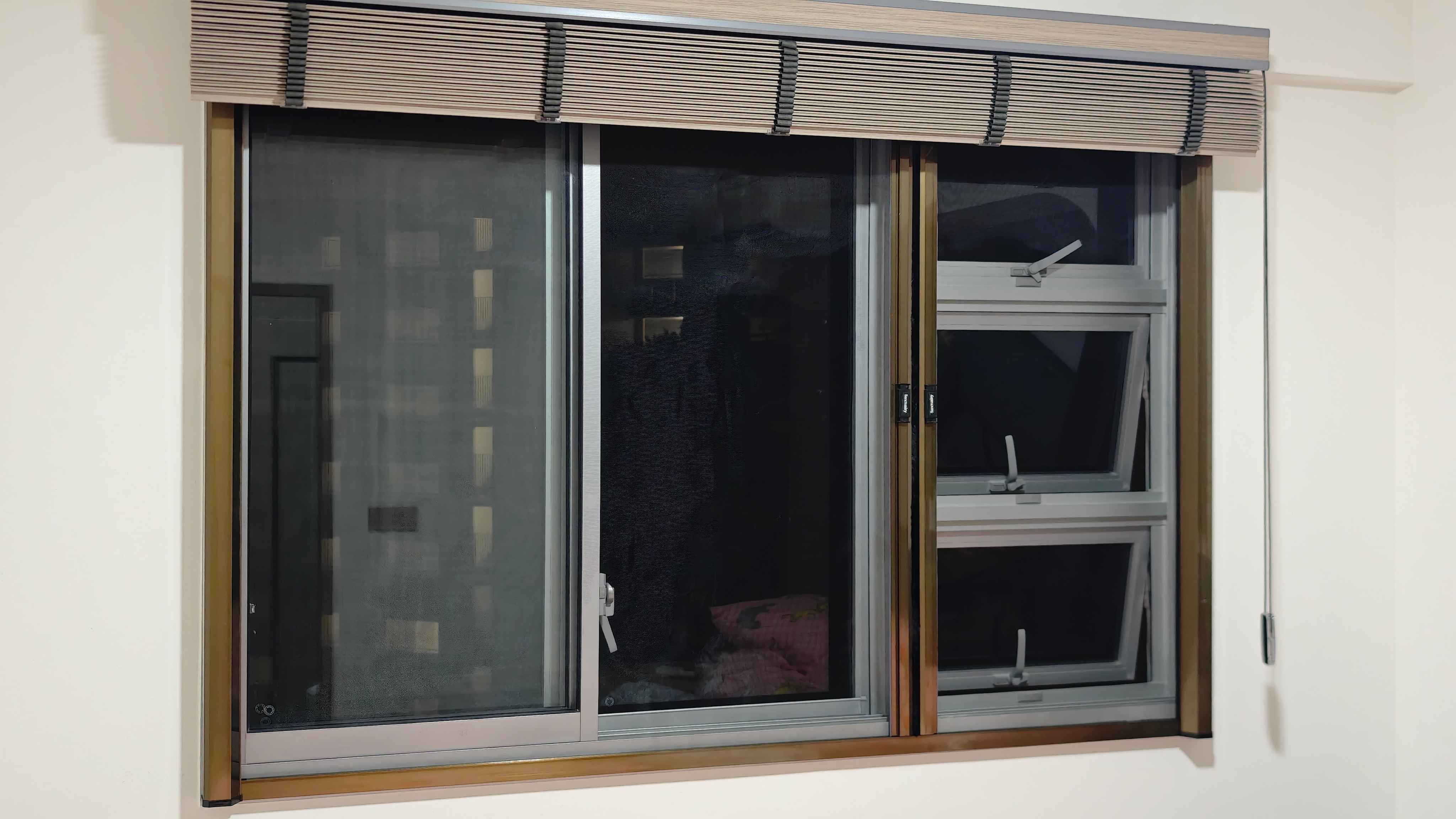 Sanctuairy mesh on a bedroom window for safe ventilation